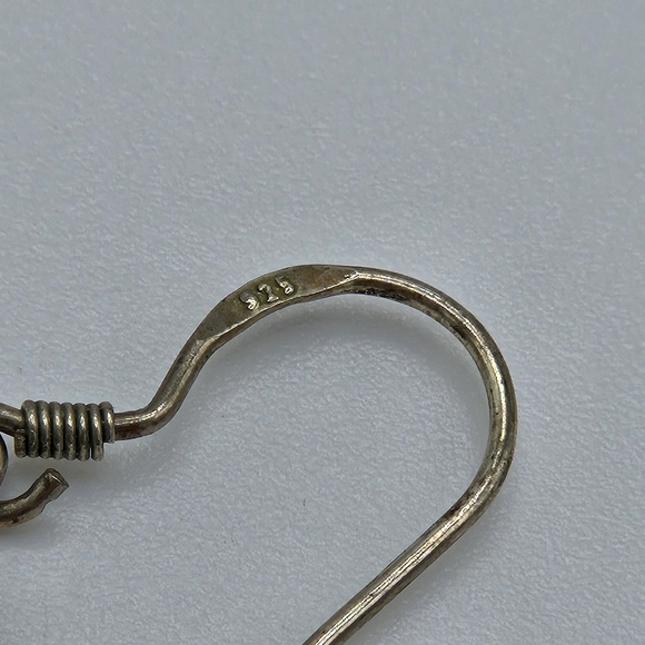 sterling silver filigree leaf earrings - Picture 4 of 4